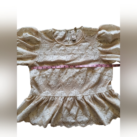 Pre-owned Anthropologie Dolan Left Coast Printed Peplum TOP Size M Boho - Picture 7 of 8